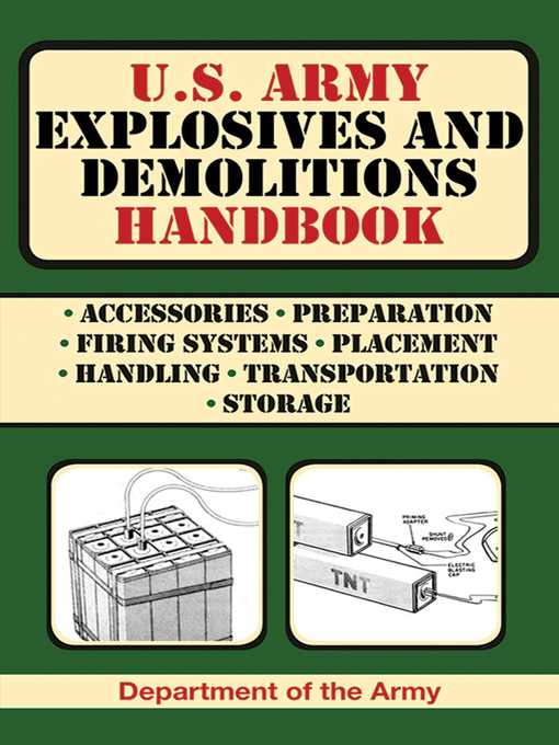 Title details for U.S. Army Explosives and Demolitions Handbook by U.S. Department of the Army - Available